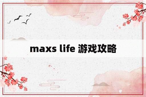 maxs life 游戏攻略